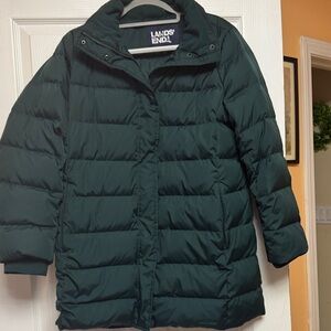 Lands' End Women's Forest Green Puffer Jacket